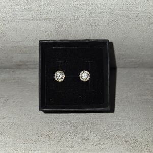 Elegant Moissanite and Silver Stud Earrings